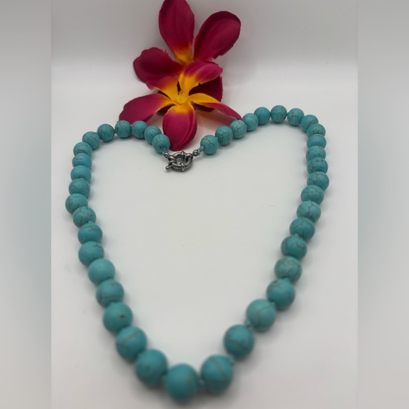 Howlite Round Bead Necklace - Picture 2 of 5